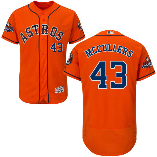 Astros #43 Lance McCullers Orange Flexbase Authentic Collection World Series Champions Stitched MLB Jersey - Click Image to Close